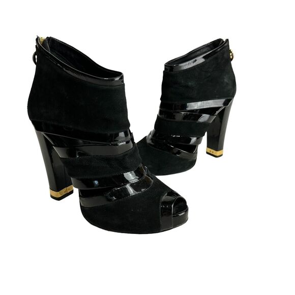 Tory Burch Black Peep Toe bootie Size 7 - Picture 1 of 12